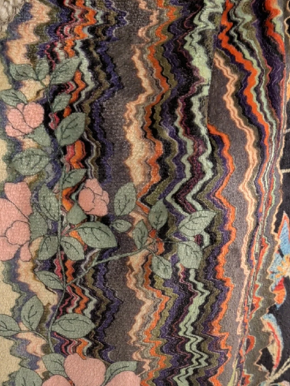 Johnny Was Biya Sherpa Hooded Jacket Soft Fleece Colorful Flowers Oversized Sz L - Picture 7 of 12